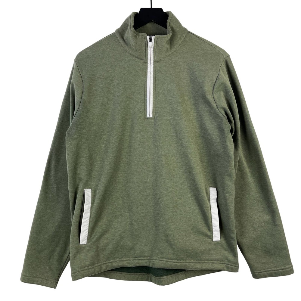 Bonobos Mens (M) Golf Slim Fit 1/2 Zip Lightweight Fleece Sweater Green